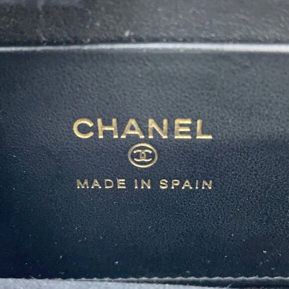 CHANEL Authentic Black Caviar Leather Logo Wallet - Picture 11 of 12